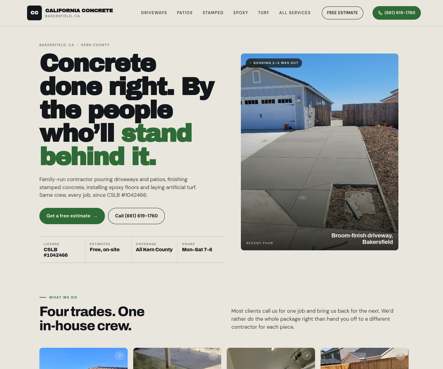 California Concrete & Design — a Kelo Media build